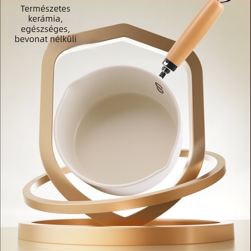 Kerámiás tejfőző edény, tapadásmentes, mini leveses lábas babaételekhez, üvegfedővel
