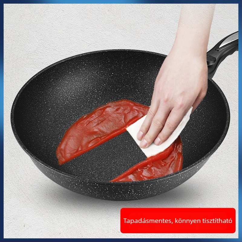 Személyre szabott koreai tapadásmentes wok Maifan kővel, sokfunkciós lapos aljzattal indukciós főzőkhöz