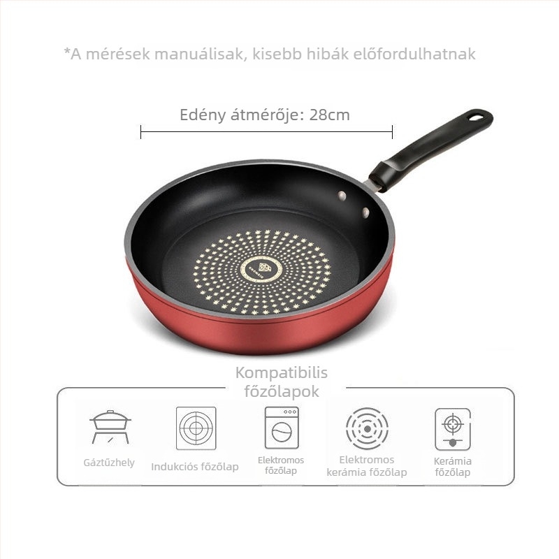 Többcélú tapadásmentes serpenyő kristály-diamant bevonattal, vastagított sík aljjal és kettős rétegű kompozit alappal, ideális steak sütéséhez és wokhoz, logó testreszabás lehetséges