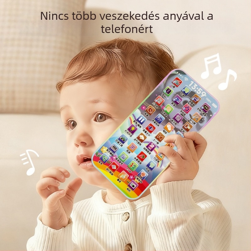 Érintőképernyős baba tanulótelefon — oktató játék dalokkal és történetekkel, interaktív fejlődés
