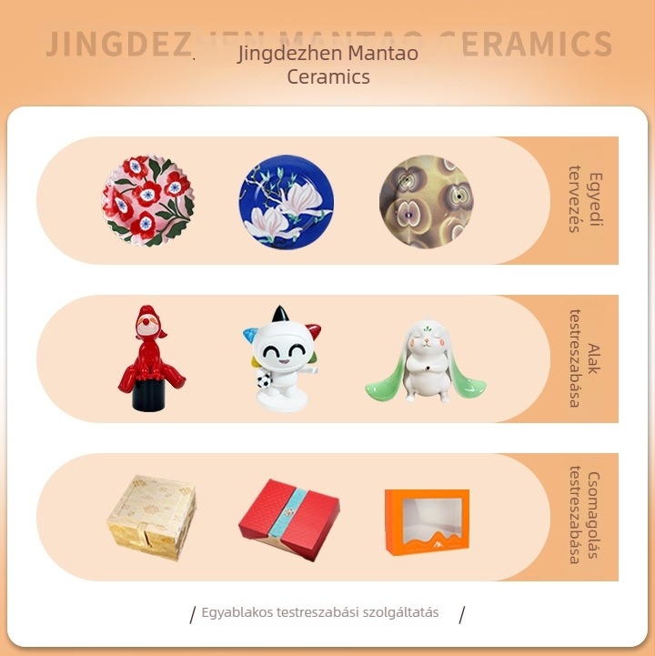 Porcelán teás készlet fedeles edényekkel, testre szabható minták, mintakészítés