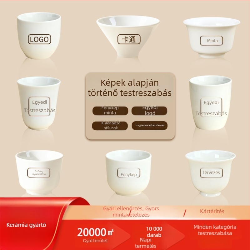 Porcelán teás készlet fedeles edényekkel, testre szabható minták, mintakészítés