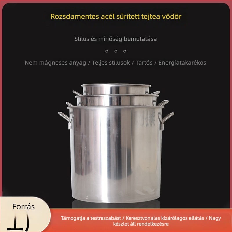 304 rozsdamentes acélból készült leveses fazék, vastag falú, többfunkciós konyhai edény levesekhez és főzéshez, kapacitás több mint 5 liter