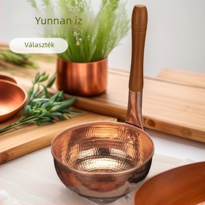 20 cm-es rézlábas rizstészta és marha hot pot számára, pároláshoz, fedő nélkül, gáztűzhelyhez kompatibilis, 1,1–2 l