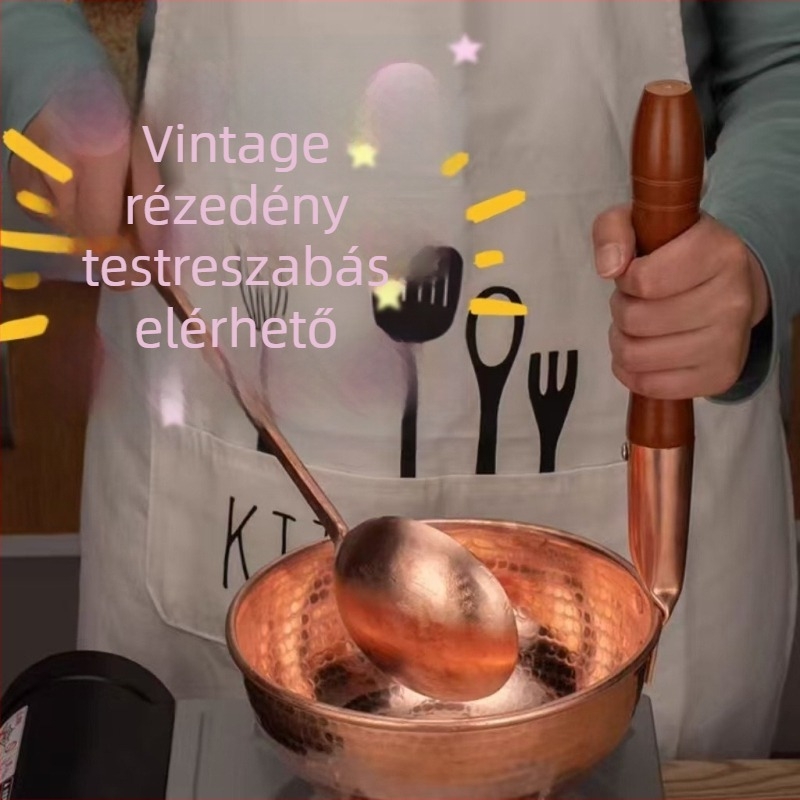 20 cm-es rézlábas rizstészta és marha hot pot számára, pároláshoz, fedő nélkül, gáztűzhelyhez kompatibilis, 1,1–2 l