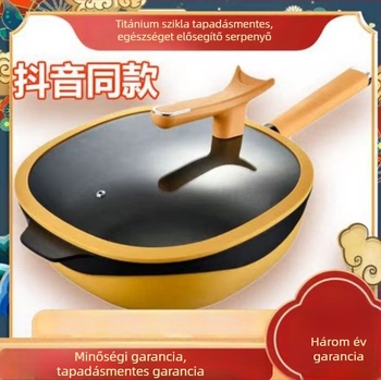 Wok gőzölővel, felhő-sárga színben