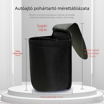Autó ajtóhoz készült víz- és pohártartó – oldalsó pohártartó az ajtó mentén a hátsó üléshez