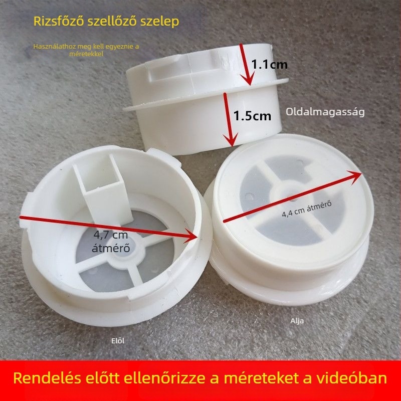 Félbevágott rizsfőző kipufogó szelep, 4,7 cm, háromszög‑hemisferikus dizájn, kiegészítő rizsfőzőhöz