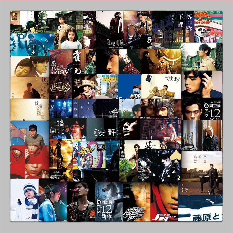 50 Jay Chou rajzfilmszerű matricák poggyászhoz, vízálló graffiti matricák rollerhez, laptophoz, tabletához és kulacshoz.