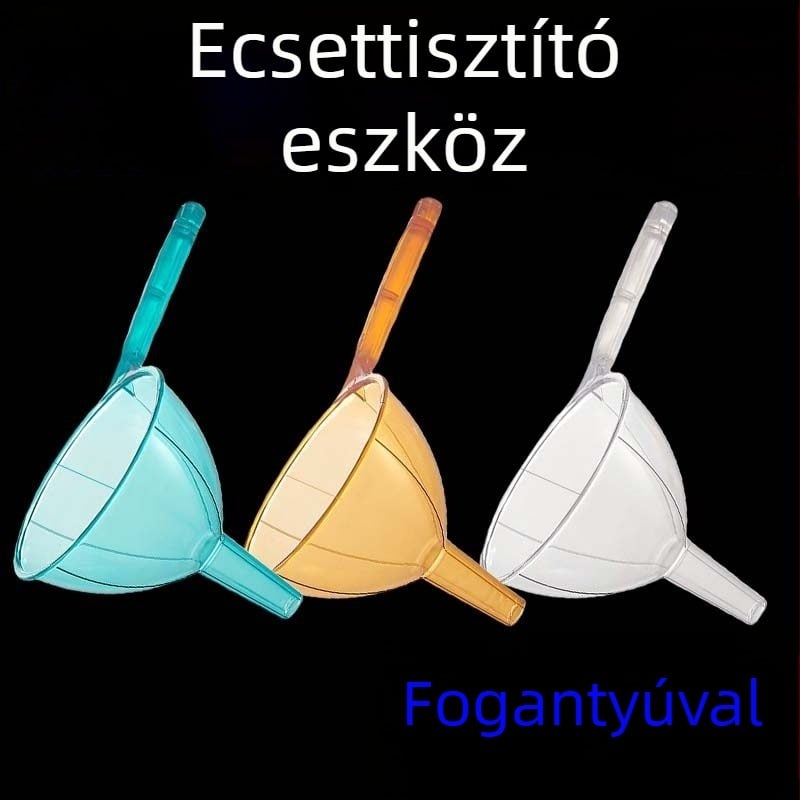 Kaligráfiai ecsetek tisztítására szolgáló eszköz műanyag fogantyúval és átlátszó tölcsérrel, kezdőknek