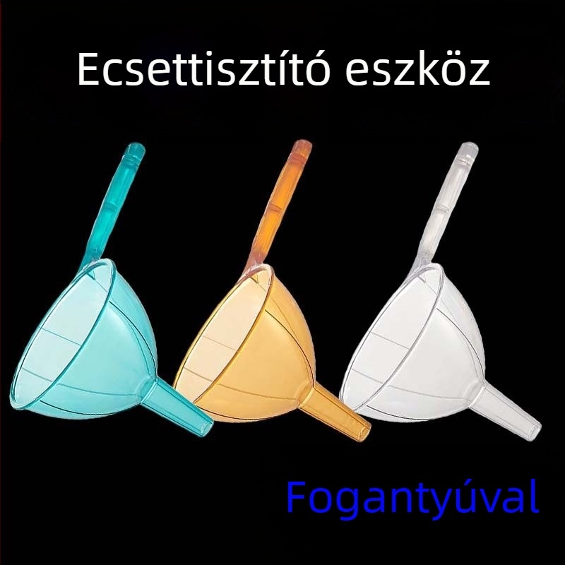Kaligráfiai ecsetek tisztítására szolgáló eszköz műanyag fogantyúval és átlátszó tölcsérrel, kezdőknek