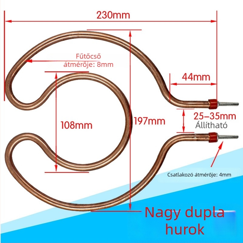 Többfunkciós koreai stílusú négyzetes edény elektromos forralóhoz és wokhoz, kerek szárazfűtőcsövekkel, nagy, dupla kör
