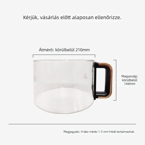 Leifei 5.5L belső tál levegő sütőhöz, magas boroszilikát üveg, átlátszó