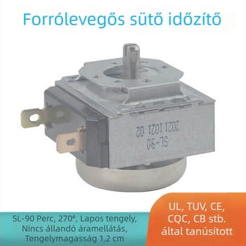 SL-90 sütő- és fritőz időzítő, 90 perces mechanikus időzítő, sík tengely 1,2 cm, közös érintkező nélkül