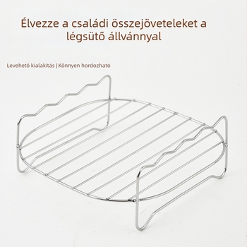 430 rozsdamentes acélból készült grillsín légsütőhöz, gőzölő rács kiegészítők, grillnyársak és kerek pirítós kenyér rács
