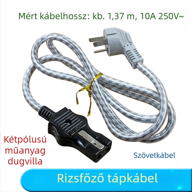 Kétlyukas tápkábel elektromos teáskannához és főzőhöz