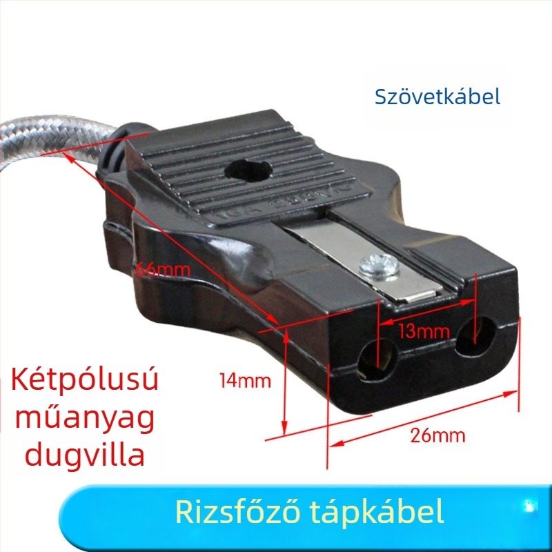 Kétlyukas tápkábel elektromos teáskannához és főzőhöz