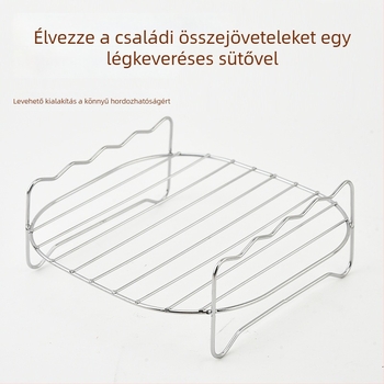 Rozsdamentes acél grill- és gőzölő rács, dupla edény tartozékok, multifunkcionális légsütő kiegészítők grillhez