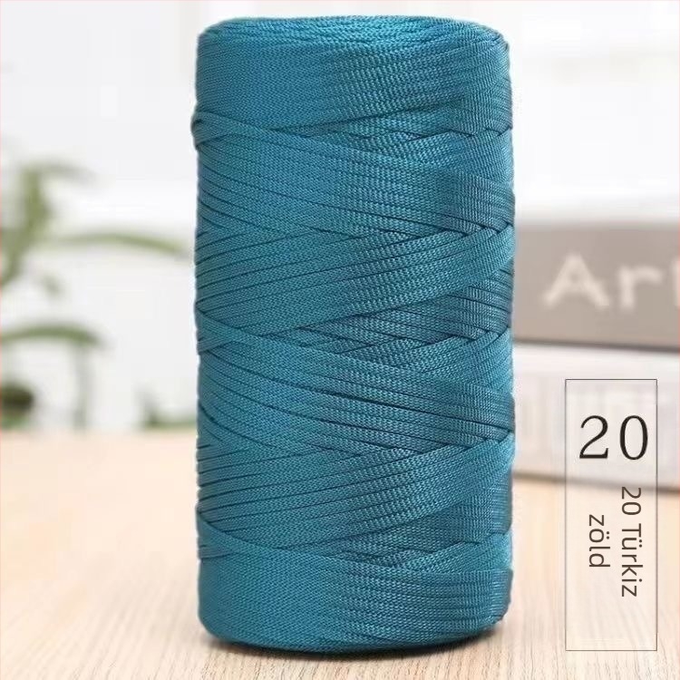 Nyári mercerizált pamut–len lapos fonal, könnyű ice silk, horgoláshoz: sapkákhoz, táskákhoz és párnákhoz