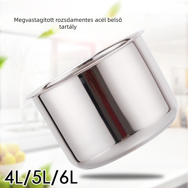 Rozsdamentes acél belső liner rizsfőzőkhöz 4L/5L/6L, 201-es rozsdamentes acél, korrózióálló