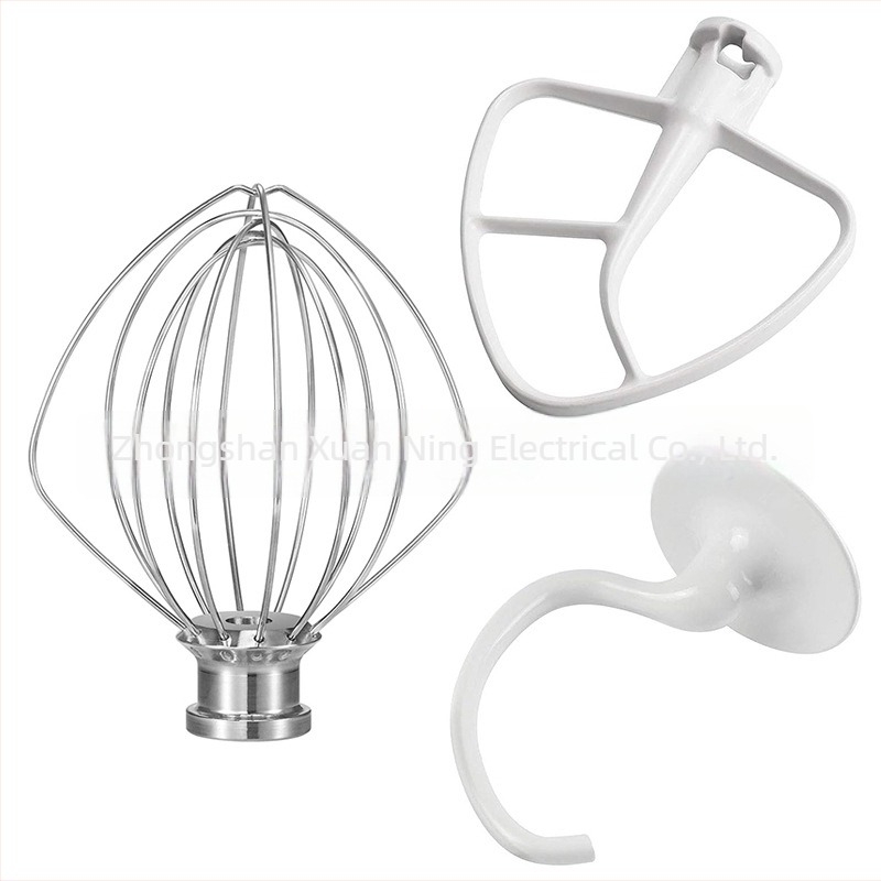 KitchenAid konyhai gép kiegészítő készlet: acél drótos tojáshabáló K45WW, tésztahorog K45DH, keverő K45B