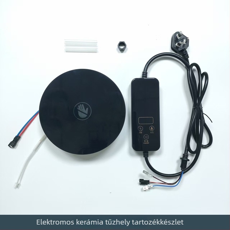 Elektromos kerámia teafőző készlet fűtőlemezzel és vezetékes vezérlővel, kő- és fa kazán alkatrészekkel