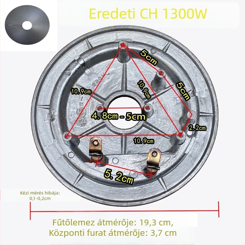 Fűtőlemez kiegészítő rizsfőzőhöz és nyomáskamrához, 1300W, 220V