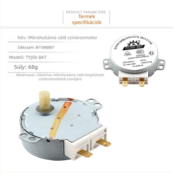 TYJ50-8A7 Mikrohullámú sütő szinkronos forgótárcsás motor – cserealkatrész