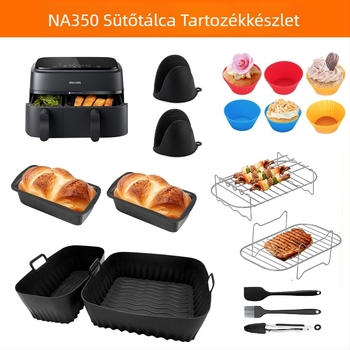 Légsütő kiegészítő készlet szilikon sütőedények NA350 – nagy és kis szilikon sütőedények és formák