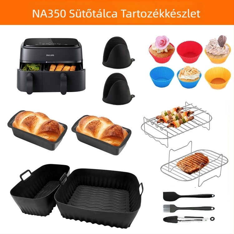 Légsütő kiegészítő készlet szilikon sütőedények NA350 – nagy és kis szilikon sütőedények és formák