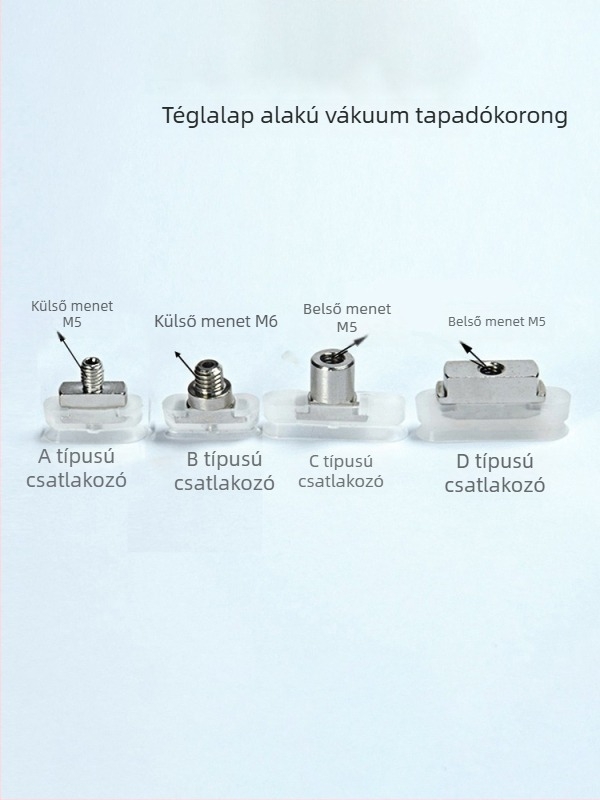 Ipari robotkarhoz vákuumszívócsésze, hosszú szalag alakú ovális, szilikonból, magas hőmérséklet-álló, antistat.