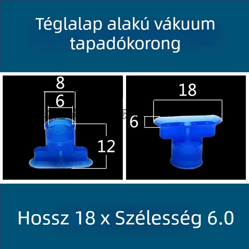 Ipari robotkarhoz vákuumszívócsésze, hosszú szalag alakú ovális, szilikonból, magas hőmérséklet-álló, antistat.
