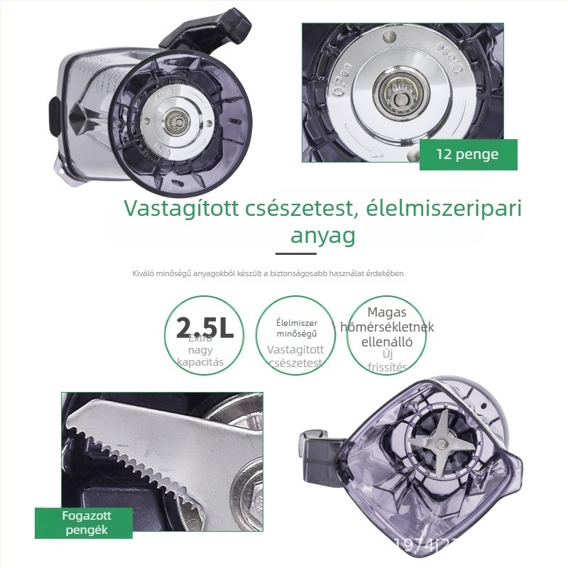 Univerzális 2,5 L-es blender tartozékkészlet: pohár, tartály és késkészlet szójatej készítéséhez