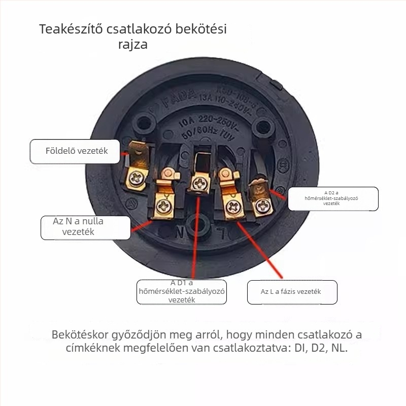 Hőmérséklet-szabályozós elektromos teáskanna, csatlakozó modul, automata teafőző készlet, ötgyűrűs alap