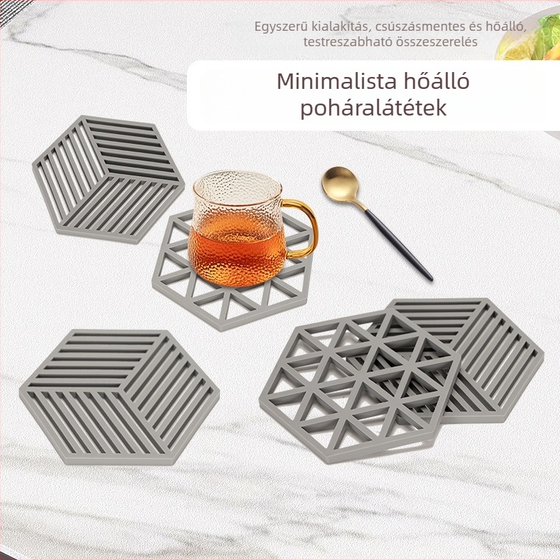 Szilikonból készült hőálló asztali alátét, áttört mintával, égési védelem, fazék- és poháralátét, élelmiszer-minőségű szilikon