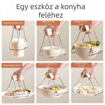 Konyhai hőálló tál- és tányérfogó, csúszásmentes, hőszigetelő pároláshoz