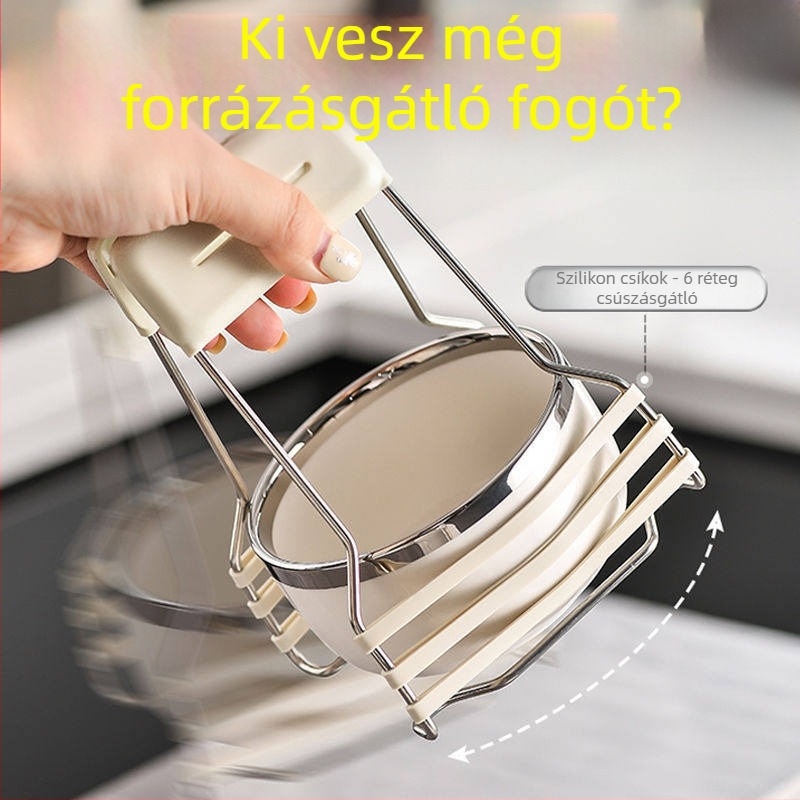Konyhai hőálló tál- és tányérfogó, csúszásmentes, hőszigetelő pároláshoz