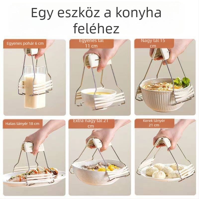 Konyhai hőálló tál- és tányérfogó, csúszásmentes, hőszigetelő pároláshoz