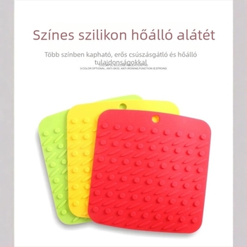 Négyzet alakú szilikon edényalátét – csúszásmentes, hőszigetelő, könnyen tisztítható, konyhai használatra
