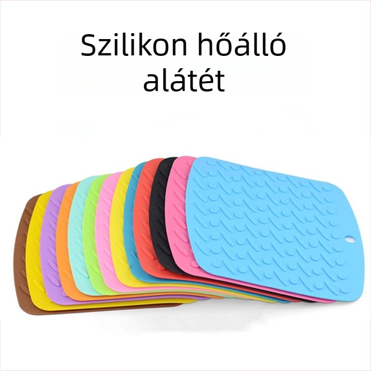 Négyzet alakú szilikon edényalátét – csúszásmentes, hőszigetelő, könnyen tisztítható, konyhai használatra