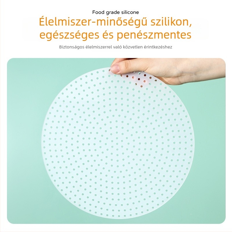 Növelt vastagságú szilikon rizsfőző alátét, tapadásmentes, hőálló, kör alakú