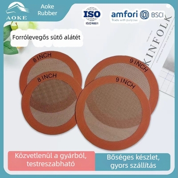 Oko szilikon sütőmat légsütőhöz, élelmiszer-minőség, hőálló, könnyen tisztítható, kör alakú konyhai matrac