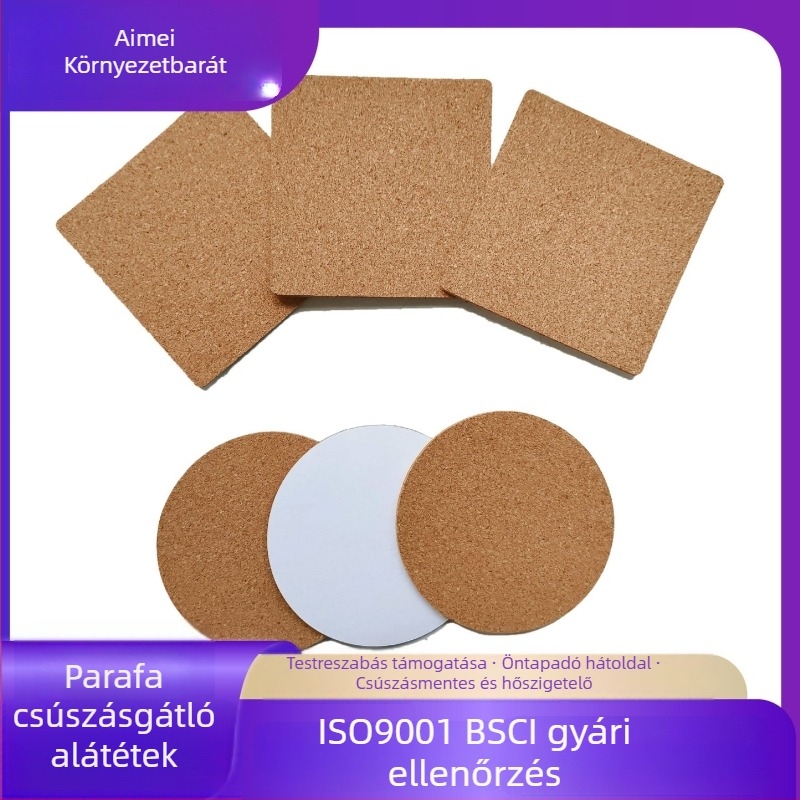 Parafa poháralátétek kávéhoz – kör és négyzet alakú, csúszásmentes, hőszigetelő, hátul ragasztóval, modern minimalist stílus