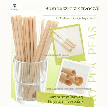 PLA szívószálak, egyszer használatosak, egyenként csomagoltak, biológiailag lebomlóak, italokhoz, gyümölcslevekhez és tejteához.