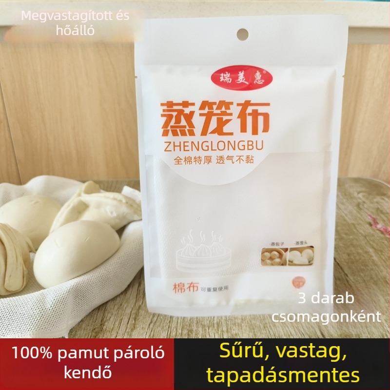 3 darab körkörös pamut pároló kendő, tapadásmentes, vastított, gőzöléshez