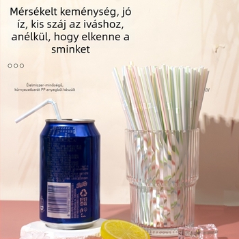 Egyszer használatos, színes ívelt szívószálak gyerekeknek, csillag alakú, kézzel készített, élelmiszer-minőségű műanyag
