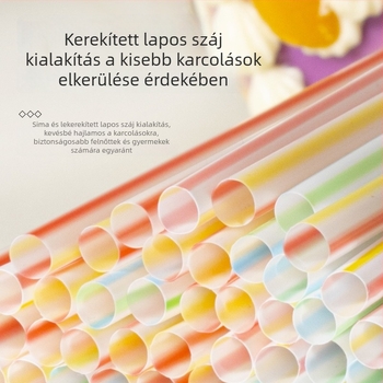 Egyszer használatos, színes ívelt szívószálak gyerekeknek, csillag alakú, kézzel készített, élelmiszer-minőségű műanyag