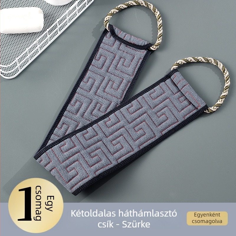 Férfiaknak szánt hámlasztó fürdőkesztyű hosszú szalaggal – hát tisztítása, otthoni használatra, poliészter-pamut keverék