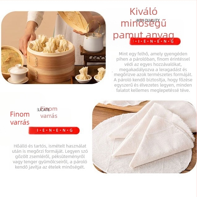 Két darab bambusz gőzölő kendő, tapadásmentes