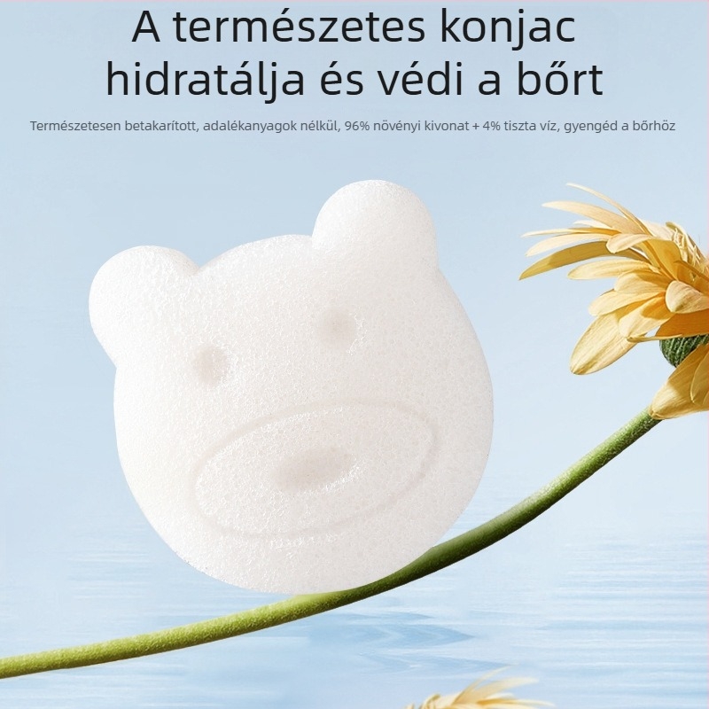 Beptides babaszappanos szivacs SpongeBob formában, természetes konjac a újszülötteknek — gyengéd arc- és testtisztítás